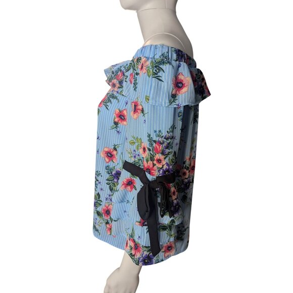 NWT Charming Charlie Top Womens Sz S Ruffle Trim Coquette Romantic Date Night - Picture 4 of 10